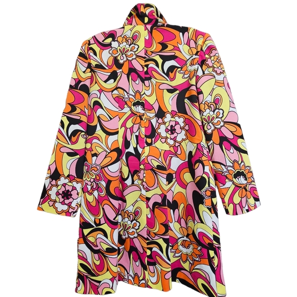 Vintage 90's Nwot Metrostyle Stretch Physcodelic Trench/Blazer - Picture 4 of 14